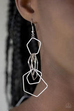 Load image into Gallery viewer, Paparazzi Five-Sided Fabulous Silver Earrings
