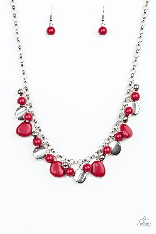 Flirtatiously Florida Necklace and Socialize Bracelet - Red Jewelry Set 33