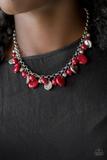 Load image into Gallery viewer, Flirtatiously Florida Necklace and Socialize Bracelet - Red Jewelry Set 33
