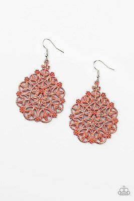 Paparazzi Floral Affair Orange Earrings