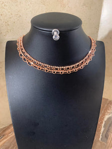 Glitter and Gossip Copper Chocker Necklace - Paparazzi