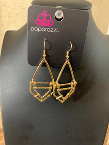 Artisan Apparatus - Gold Earrings - Paparazzi - Fashion Fix Exclusive July 2022