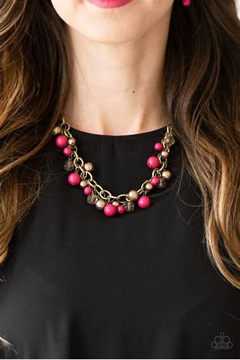 The GRIT Crowd Pink Necklace and Grit and Glamour Pink Bracelet Jewelry Set 39