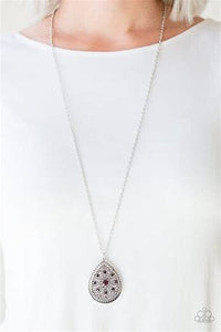 I Am Queen - Long Purple Teardrop Necklace - Paparazzi