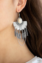 Load image into Gallery viewer, Sure Thing Chief White Stone Paparazzi Earrings
