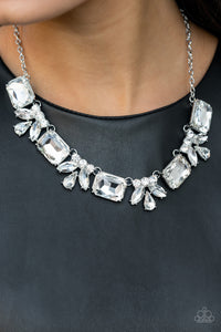 Paparazzi Long Live Sparkle White Rhinestone Necklace EMP