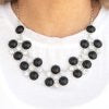 Load image into Gallery viewer, Night at the Symphony Black Necklace with Rhinestone
