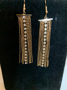 Paparazzi Another Day - Another Drama Gold Rhinestone Earrings Fashion Fix Exclusive Mar 2020