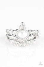 Load image into Gallery viewer, Paparazzi Timeless Tiara White Pearl and Rhinestone Ring
