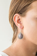 Load image into Gallery viewer, Paparazzi Sahara Serenity Silver Teardrop Stone Earrings
