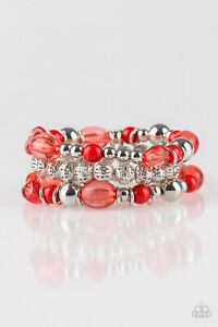 Malibu Marina Red Stretchy Bracelet