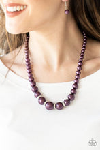 Load image into Gallery viewer, Party Pearls Necklace and Exquisitely Elite Bracelet - Purple Pearls Jewelry Set 41
