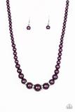 Load image into Gallery viewer, Party Pearls Necklace and Exquisitely Elite Bracelet - Purple Pearls Jewelry Set 41
