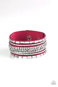 Rebel in Rhinestone - Pink Wrap Bracelet - Paparazzi