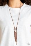 Load image into Gallery viewer, Point Taken Chevron Long Cooper Necklace
