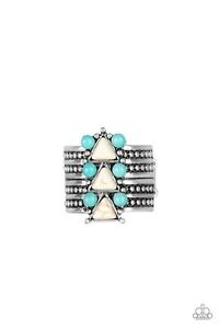 Point Me to Phoenix White and Turquoise Ring