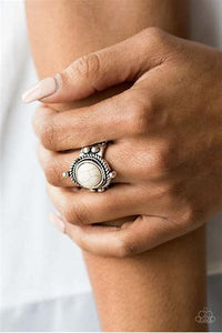 Paparazzi Prone Wonderer White Stone Ring