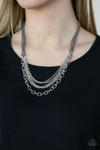 Load image into Gallery viewer, Paparazzi - Free Roamer Suede and Chain Necklace - Choose Blue, Red, Silver
