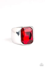 Load image into Gallery viewer, Paparazzi Scholar Men&#39;s Ring with Colorful Emerald Cut - Choose from Blue, Green, Red colors
