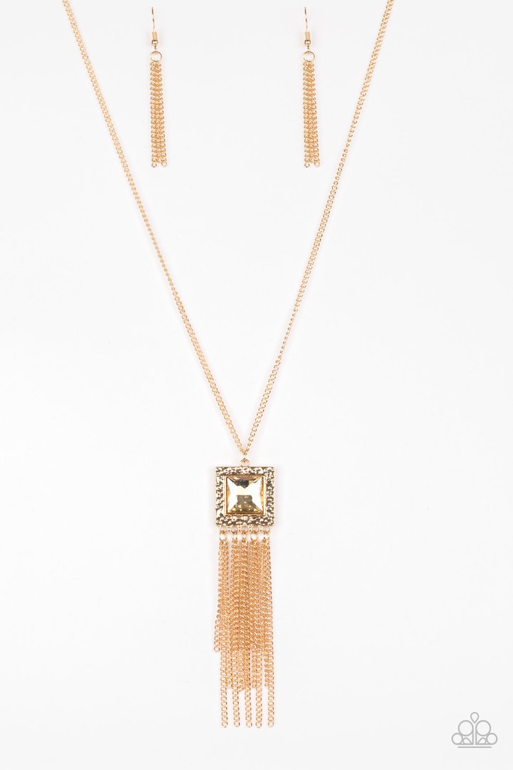 Paparazzi - Shimmer Sensei 0 Long Gold Necklace with Tassel