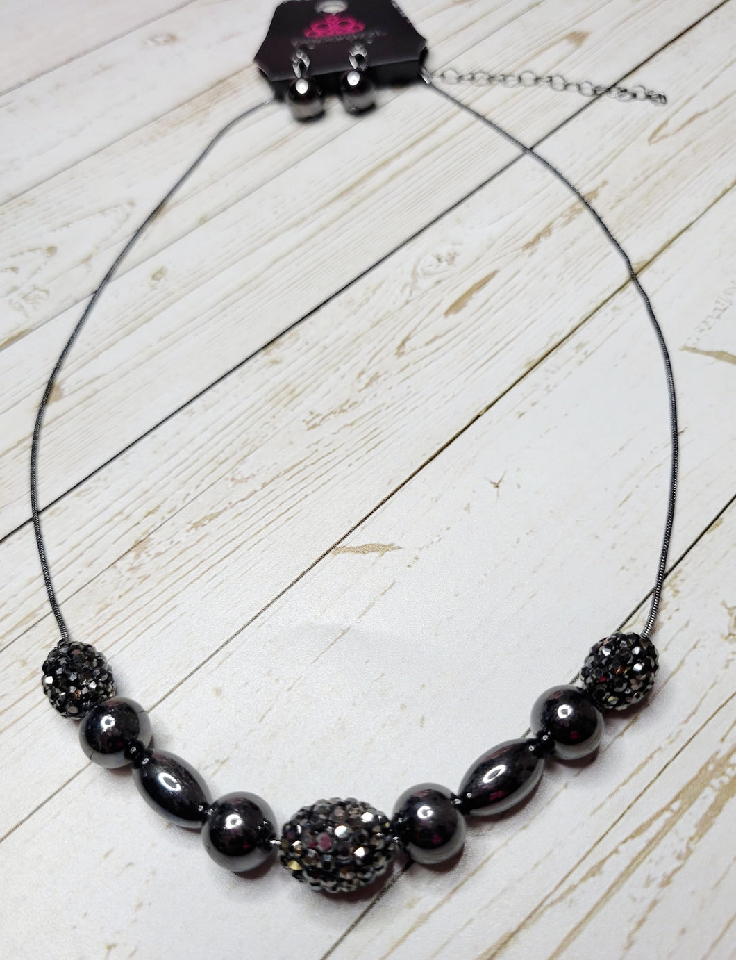 Paparazzi - Space Glam - Black Necklace - Fashion Fix Exclusive Jan 2022