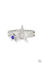 Load image into Gallery viewer, Star Spangled Star Blue Rhinestone Ring
