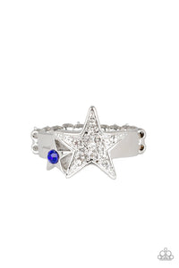 Star Spangled Star Blue Rhinestone Ring