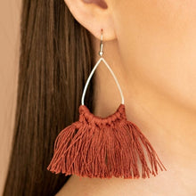 Load image into Gallery viewer, Tassle Treat Brown Earrings
