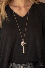 Load image into Gallery viewer, Paparazzi - The Key to Mom&#39;s - Heart Long Gold Necklace
