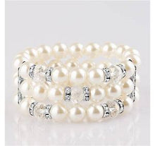 Load image into Gallery viewer, Paparazzi Undeniably Dapper - Silver Pearl Stretch Bracelet - Life of the Party Dec 2018
